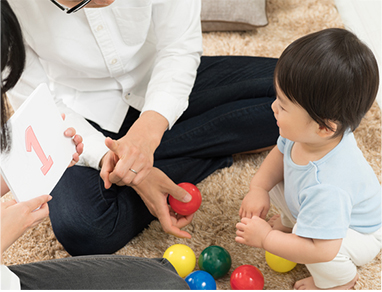 子供たちが自立した生活を送れるよう、機能の向上を目的とした療育のイメージ